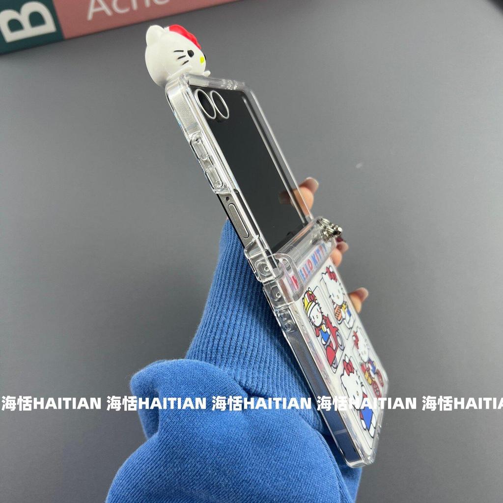 Thích Hợp Cho Samsung Galaxy ZFlip7 zflip6 Vỏ Điện Thoại Hoạt Hình 3D Dây Gấp Vỏ Cứng Cho Z Flip 7 6 5 4 3 5G Vỏ Bảo Vệ