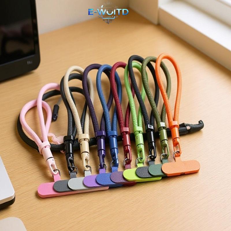 E-WOITD Có Thể Điều Chỉnh Đa Năng Bện Ngắn Điện Thoại Di Động Dây Đeo Dây Xích Treo Vòng Có Miếng Dán Dây Đeo Cổ Tay Điện Thoại Di Động Có Thể Tháo Rời E-WOITD