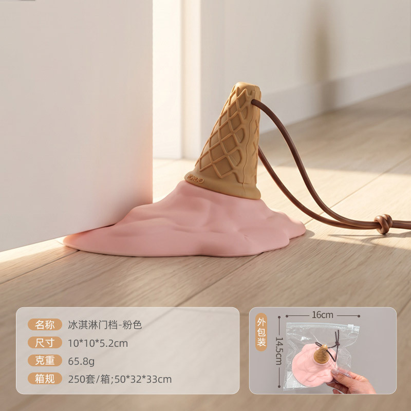 chặn cửa silicon hình kem tan chảy miếng dán chống va đập cửa sáng tạo nút chặn cửa có dây treo trang trí nhà cửa decor