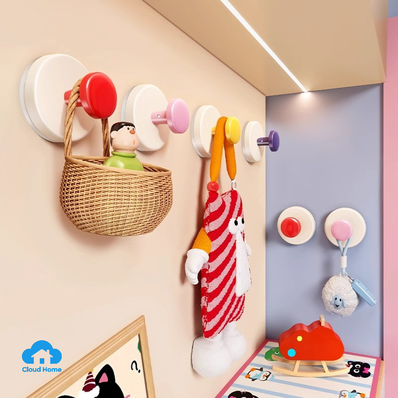 🌤️COD🌤️Móc treo đồ hút chân không, Móc Hút Tròn Treo Đồ Dán Tường Nhà Tắm Nhà Bếp Không Cần Khoan Đục Decor Xinh Xắn