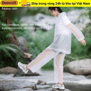 Bộ áo mưa ESSENCEH, tăng cường nút Áo mưa chia độ phủ toàn diện, Vỏ che mưa Eva có thể điều chỉnh chống gió nhẹ Đi xe đạp