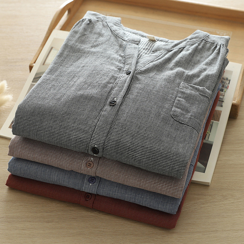 [Hàng có sẵn] Áo sơ mi nữ 100% cotton chất lượng cao mùa hè Áo cotton mỏng thông thường mới