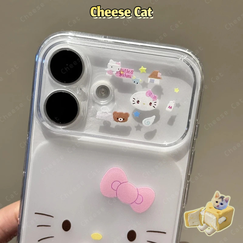 Chuyển sang tuổi 17PM Ốp điện thoại bảo vệ họa tiết ống kính Kitty dễ thương cho iPhone Xs XR 11 12 13 14 15 16 Pro Max