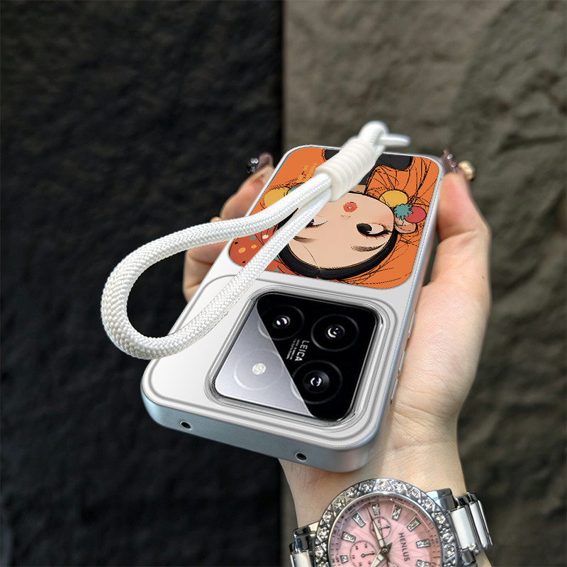 Ốp Lưng PBZZ Cho xiaomi 14t 14 pro 14 ultra 5g Vỏ Điện Thoại Lo Âu Vỏ Mềm Chống Sốc Thiết Kế Mới Thẩm Mỹ Hoạt Hình Dễ Thương Có Dây Buộc Cho Bé Gái TBDTMD1