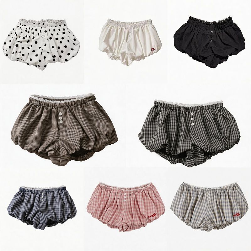 Milyfashion Pure Desire Phong Cách Ba Lê Phong Cách Mới Kẻ Sọc Mây Bud Quần Short Mùa Hè Eo Cao Mỏng Hơn Nhìn Lông Tơ Chữ a Kẻ Sọc Quần Short Thường Ngày Quần Áo Nữ