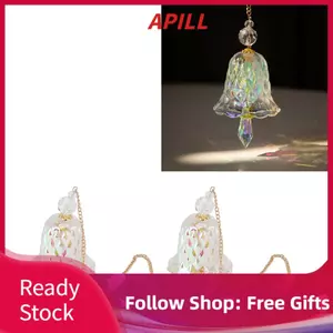 apill Tinh Thể Chuông Nhiều Màu Sắc Pha Lê Trong Suốt Mặt Dây Cửa Sổ Lăng Kính Cho Gia Đình Đám Cưới Vườn Giáng Sinh Chụp Ảnh Đồ Trang Trí