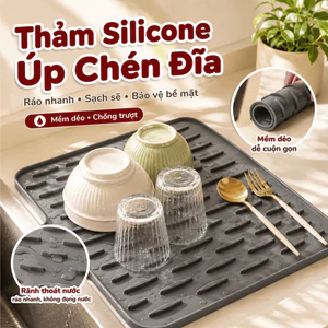 Thảm Silicone Úp Chén Đĩa HomeMate Ráo Nước Nhanh – Miếng Lót Nồi Chịu Nhiệt Chống Trượt Đa Năng