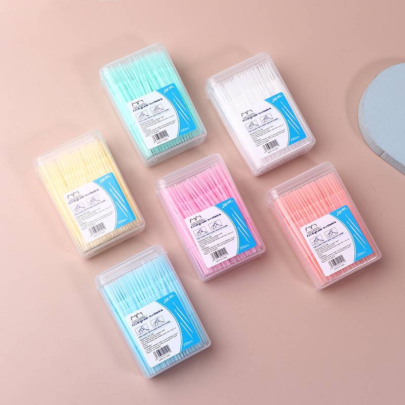 200 Đóng hộp nhựa Toothpicks hộ gia đình dùng một lần số lượng lớn Interdental bàn chải tăm dòng VN