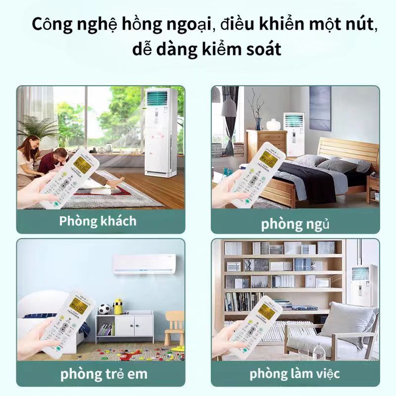 【24H】Điều Khiển Đa Năng Cho Điều Hòa, Máy Lạnh, Tương Thích 1000+ Mẫu, Có Màn Hình Led Tiện Lợi