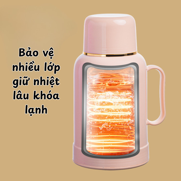 Bình Giữ Nhiệt 1L HomeMate – Phích Nước Mini Giữ Nóng Lạnh Đến 36H, Bình Nước Inox 304 Có Quai Xách Tiện Lợi