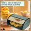 Hộp đựng bánh mì cổ điển Thùng đựng đồ Rollup Top Màu xanh nhạt Bột nhỏ tráng bánh mì sắt Hộp đựng đồ ăn nhẹ Hộp đựng thực phẩm để trang trí nhà bếp