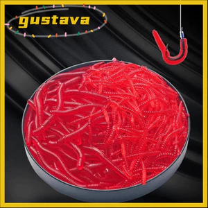 GUSTAVA 20 Cái-100 Cái Mồi Giun Đỏ, Mồi Giun Đất Mô Phỏng Cao Su Mạnh Mồi, Mùi Cá Thực Tế Có Thể Tái Sử Dụng Mồi Mềm Mồi Câu Cá