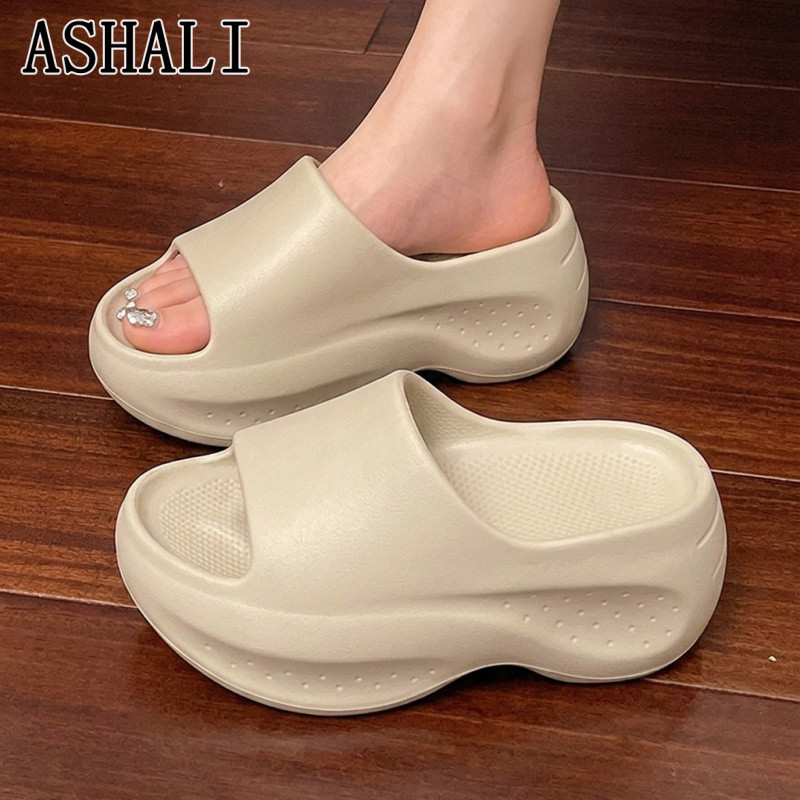 ASHALI Dép Sandal Nữ Cao Su Đế Dày Chống Trơn Trượt Kháng Khuẩn Nhẹ Thoáng Khí Mùa Hè Ngoài Trời Phong Cách Mới