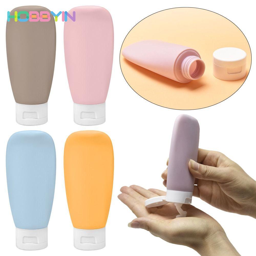 HOBBYIN 4 Chai nạp lại 60ml, Bao bì kem dưỡng da kích thước du lịch bằng nhựa, Dụng cụ trang điểm Hộp đựng mỹ phẩm rỗng Chai Mini Dầu gội Mỹ phẩm
