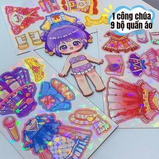 Hình dán nam châm chủ đề công chúa, thích hợp cho bé gái chơi trò hóa trang, đồ chơi dán tủ lạnh có thể tái sử dụng và đ
