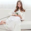 Váy ngủ retro vintage cho phụ nữ, bền chắc từ cotton trắng