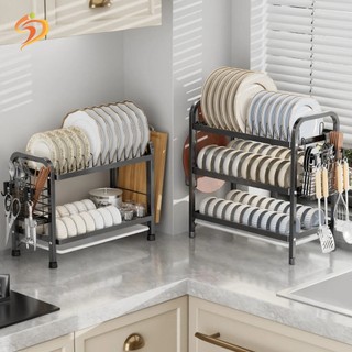 Kệ Vắt Chén Đĩa  Chất Lượng Cao, Màu Đen, Bộ Tổ Chức Đĩa Chén Nhà Bếp, Kệ Lưu Trữ Thoát Nước Tiện Lợi