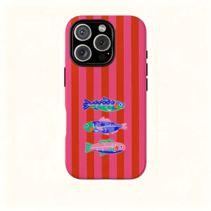 Cá mòi dễ thương Thích hợp cho iPhone17 17Pro 16 15 13 XR 13mini 8PLUS Vỏ điện thoại chống sốc hai lớp Vỏ bảo vệ toàn diện bóng loáng