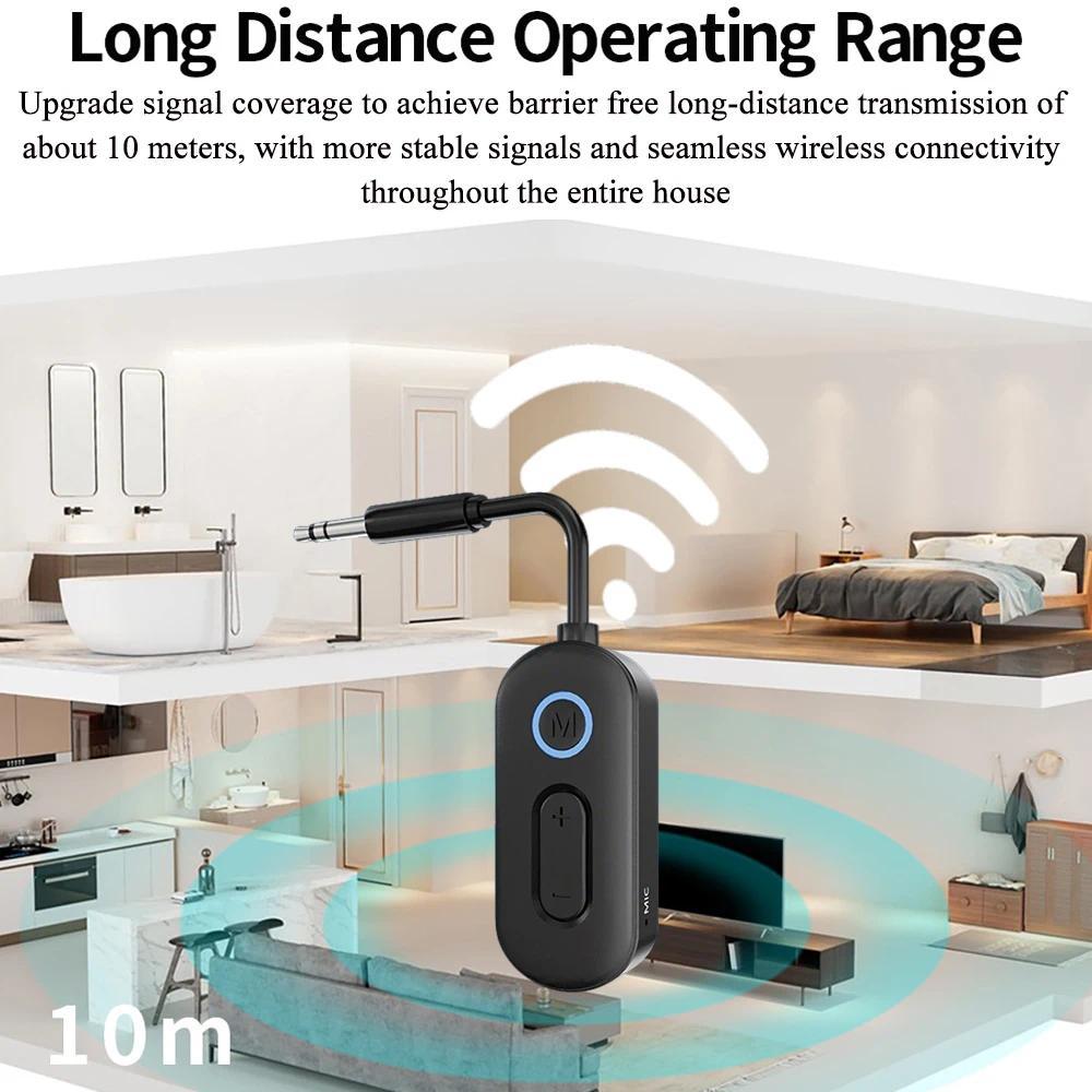 [Sẵn sàng] Bộ thu phát âm thanh Bluetooth6.0 Bộ chuyển đổi âm thanh không dây 2 trong 1 Bộ chuyển đổi không dây AUX 3,5 mm cho loa máy bay ô tô