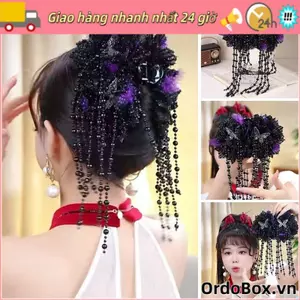 ORDOBOX - Kẹp Tóc Thời Trang Cho Bé Gái, Vải Lông Vũ và Ngọc Trai