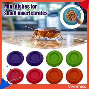 12 Bát ăn xúc xích Dubia đầy màu sắc có khả năng tiếp cận dốc – Đĩa ăn tròn nhỏ cho Isopod Springtails Động vật không xương sống lùn Terrarium cho động vật không xương sống