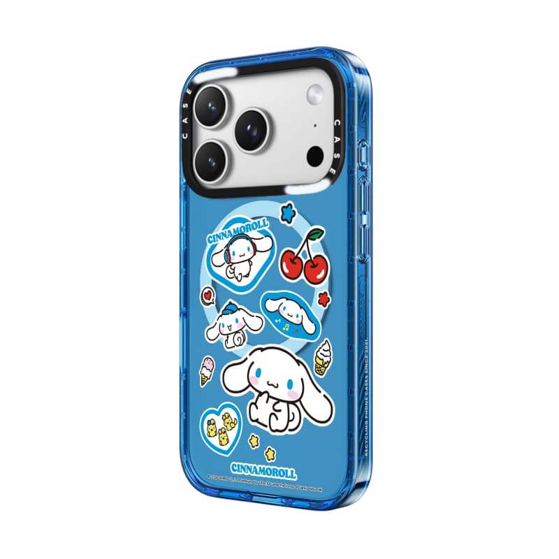 CASECASE X Cinnamoroll Sticker Case Đen / Xanh da trời / Hồng Bộ sưu tập kẹo Fizz Màu sắc trong suốt cứng từ tính Vỏ tác động cho Apple IPhone 13 14 15 16 17Pro Max Plus Có hộp