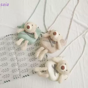 SAIA 1 Ví Đựng Tiền Xu Thỏ Ống Hút Nhiều Màu Sắc Trẻ Em Túi Messenger