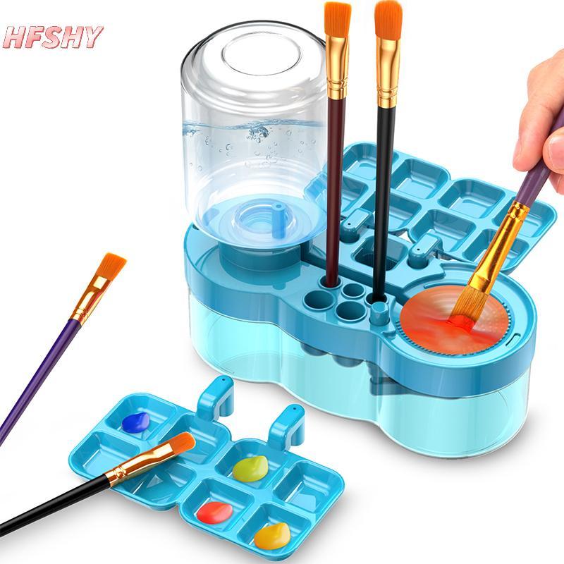 HFSHY Nail Art Brush Máy giặt có nút thoát nước Bàn chải sơn Thiết bị sạch Lưu thông nước tự động cho bàn chải nghệ thuật làm móng VN