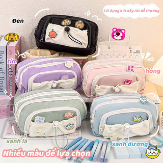 Túi Đựng Bút Cho Bé Gái Với Chất Liệu Vải Cute, Thiết Kế Dễ Thương Nhiều Ngăn, Dành Cho Học Sinh Văn Phòng Phẩm