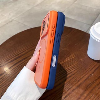 Ốp Điện Thoại Sang Trọng Cửa Sổ Lớn Chặn Màu PC Mờ Ốp lưng iPhone 17 11 12 13 14 15 16 Pro Max Ốp Lưng Từ Tính