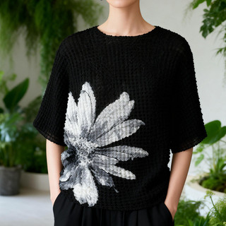 Miyake Phong Cách Xếp Ly In Hình Áo Thun Nữ Rời Độ Đàn Hồi Cao Bao Da Thịt Kích Thước Lớn Hàng Đầu Mùa Hè Thời Trang Xếp Ly Quần Áo Mỏng