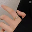 Nhẫn chữ H dành cho nữ - Mạ điện bằng đồng mạ vàng - Dây chuyền rỗng Zircon Inlay - Thiết kế mở có thể điều chỉnh - Kiểu dáng văn phòng hàng ngày Niche sang trọng nhẹ nhàng