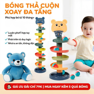 Baby Ball Drop Track Tower Toy Spiral Roll Puzzle Montessori Learning Bộ phối hợp giác quan