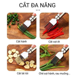 Dao cắt sợi hành, chẻ sợi rau muống, inox không gỉ có nắp đậy lưỡi dao