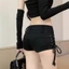 Quần Short Jean EBINLANDS dành cho nữ, Quần Short Denim eo thấp Y2k, Quần ngắn phong cách Gothic Kpop thường ngày Trang phục mùa hè