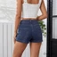 Quần short Denim màu trơn mùa hè dành cho nữ có túi
