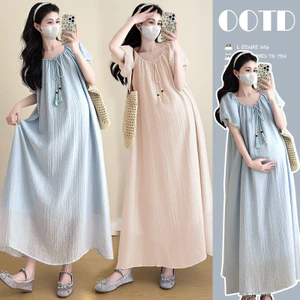 Váy bà bầu dáng trung bình, phong cách phương Tây, phù hợp mùa hè