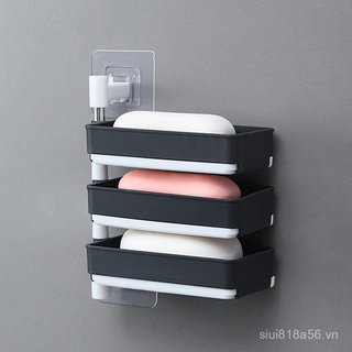[Hộp Xà Phòng Xoay Nhà Vệ Sinh Phòng Tắm Treo Tường Hộp Xà Phòng Thoát Nước Hộ Gia Đình Không Đục Lỗ Sáng Tạo Giá Để Đồ L7ED