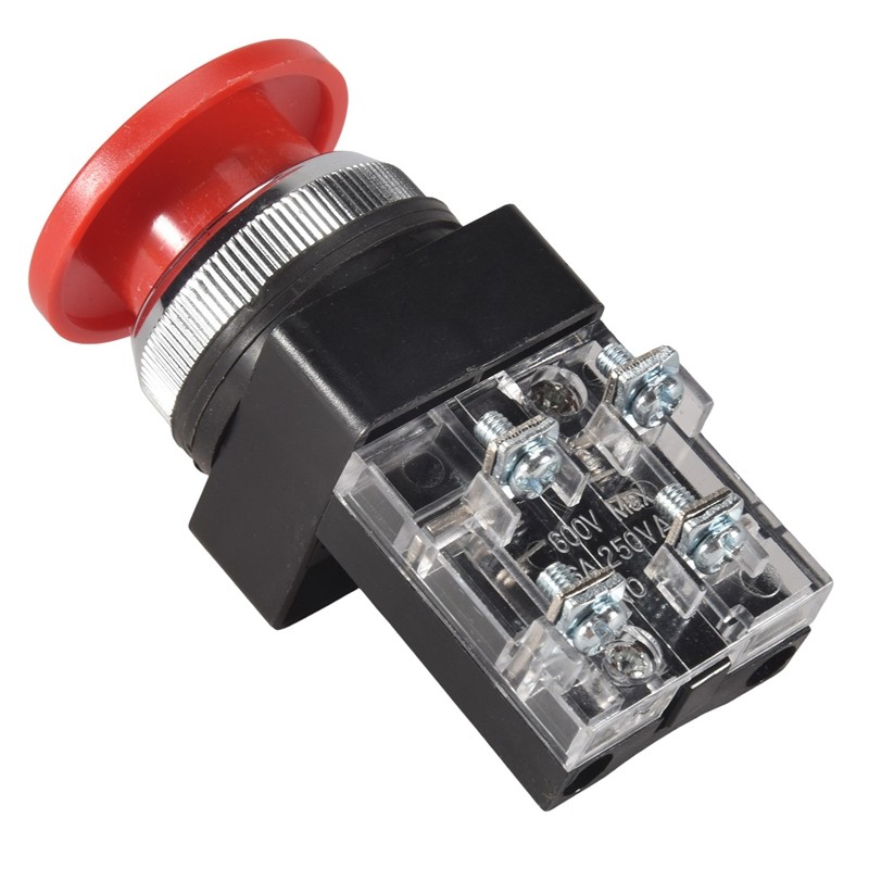 Đỏ Xanh AC 250V 6A DPST Công tắc nút nhấn đầu nấm tạm thời