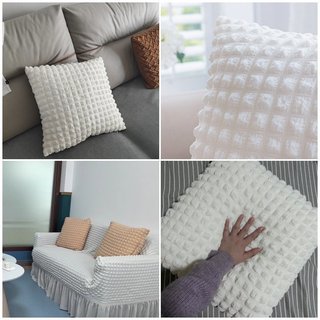 Nhung Đệm Sofa Gối Sọc Vuông Mềm Mại Sang Trọng Chống Trơn Trượt Có Thể Giặt Trang Trí Nhà