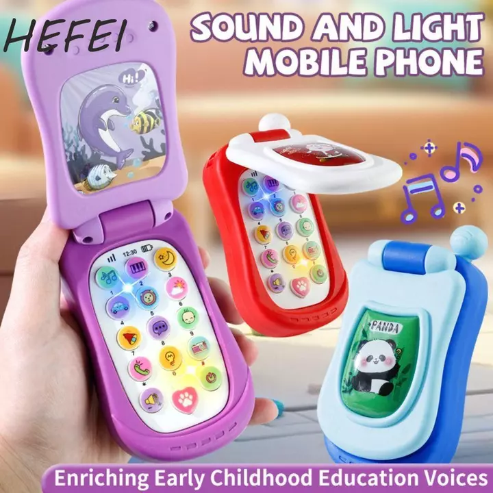 Đồ chơi điện thoại di động trẻ em điện tử HEFEI, Flip Cover Mô phỏng Điện thoại Đồ chơi âm nhạc, Đồ chơi giáo dục sớm Đồ chơi bằng giọng nói Điều khiển điện tử an toàn Đồ chơi ngủ âm nhạc Đồ chơi trẻ 