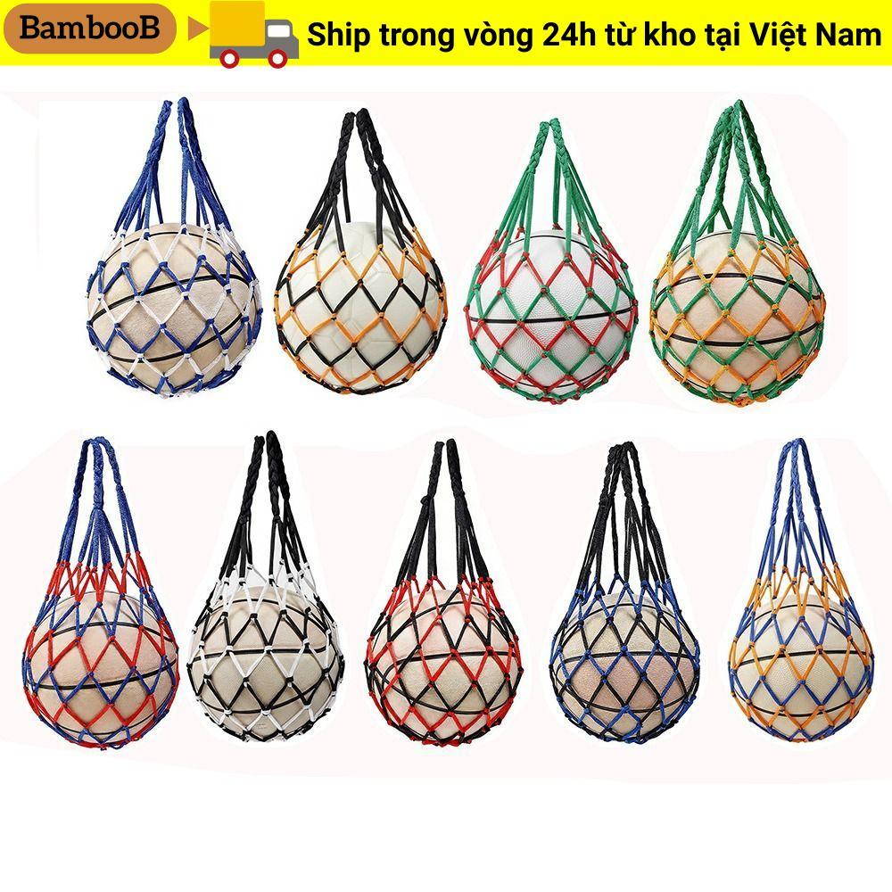 Túi đựng bóng rổ BAMBOOB, Túi nylon dệt, Bóng mang theo nhiều màu Túi bóng đá