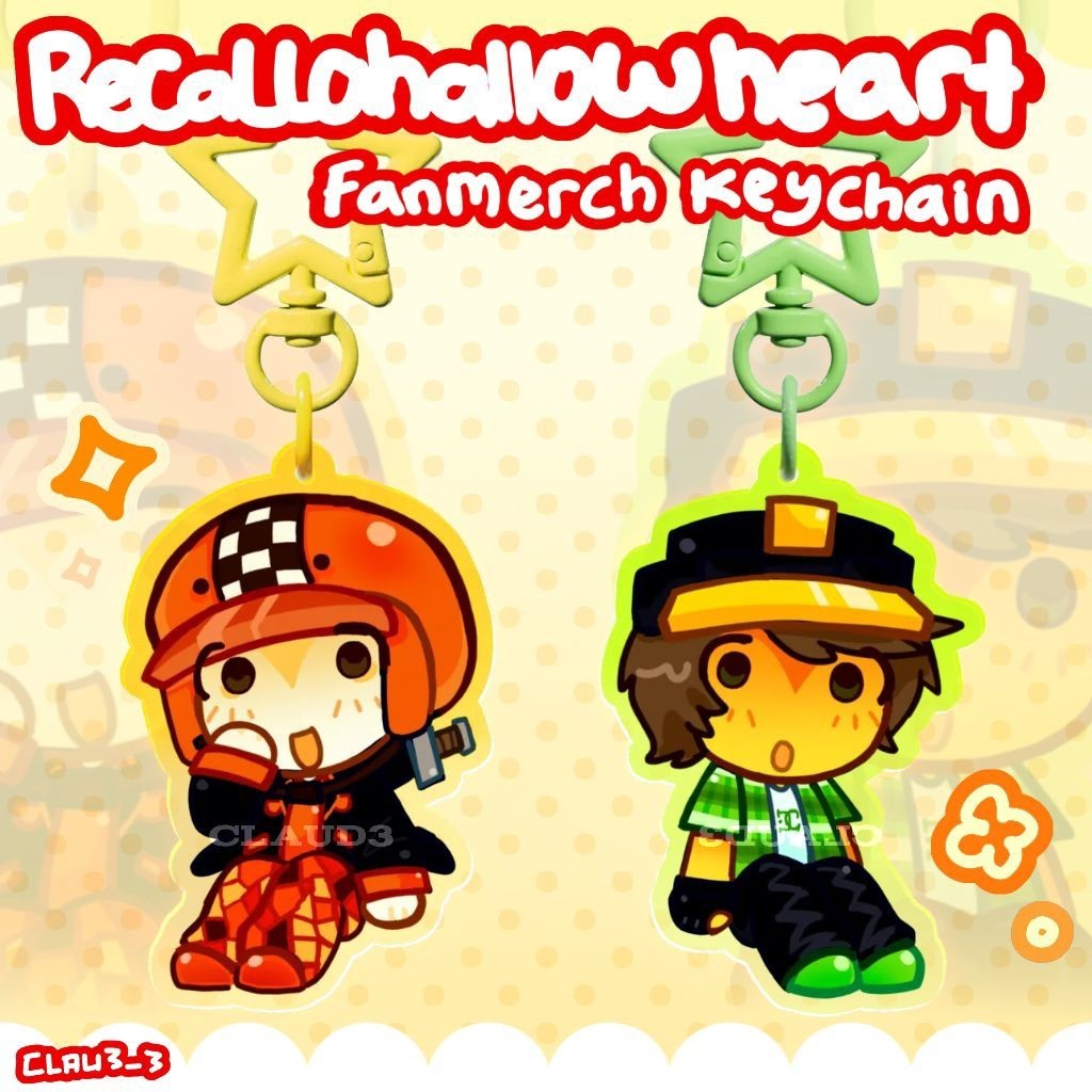 Roblox ARG fanmerch keychain ( itzskeet_playz & recallahollowheart)