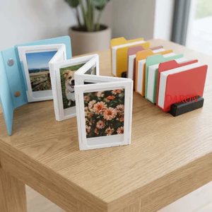 Album Ảnh Từ Tính DARON, Khung Ảnh Có Thể Gập Lại Đơn Giản Bằng Nhựa, Thiết Kế Bản Lề Vuông Sáng Tạo Khung Ảnh Mini Tổ Chức Văn Phòng