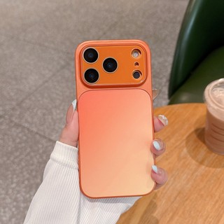 Phim Bảo Vệ Ống Kính Aurora Gradient Hồng Cam Ốp Lưng Điện Thoại iPhone 17Promax 17Pro 13 14 15 16 Pro Max Chống Sốc Acrylic Nữ Điện Thoại Di Động