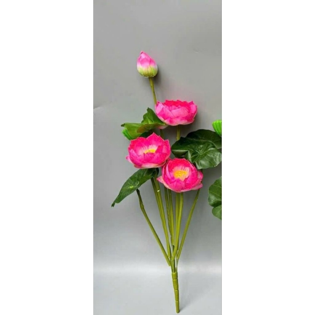 (1 cành/chùm) cành hoa sen giả dùng làm đạo cụ múa biểu diễn văn nghệ, Đạo cụ phụ kiện Nguyễn Nhật