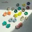 AqToCna Mới Nhiều Màu Trong Suốt Nhựa Acrylic Marbling Hoa Thả Bông Tai Nữ Thời Trang Tai Bule Trang Sức Quà Tặng AqToCna