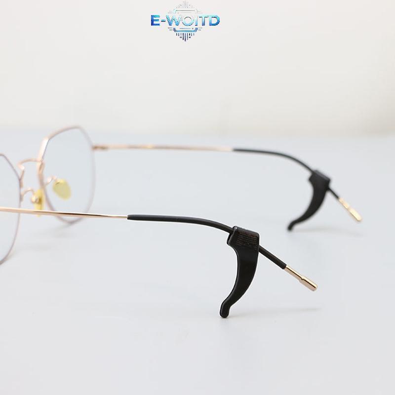 E-WOITD 10 Cặp Kẹp Tai Silicon Chống Trơn Trượt Kính Mắt Chân Móc Tai Nút Chặn Braet Phụ Kiện Giá Đỡ Đền E-WOITD