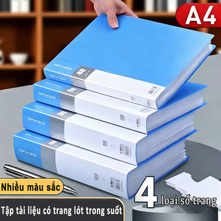 File Lá Đựng Tài Liệu A4 30/40/60 Lá - Bìa Nhựa PVC Chống Nước Trong Suốt, Bảo Vệ Giấy Tờ Hiệu Quả