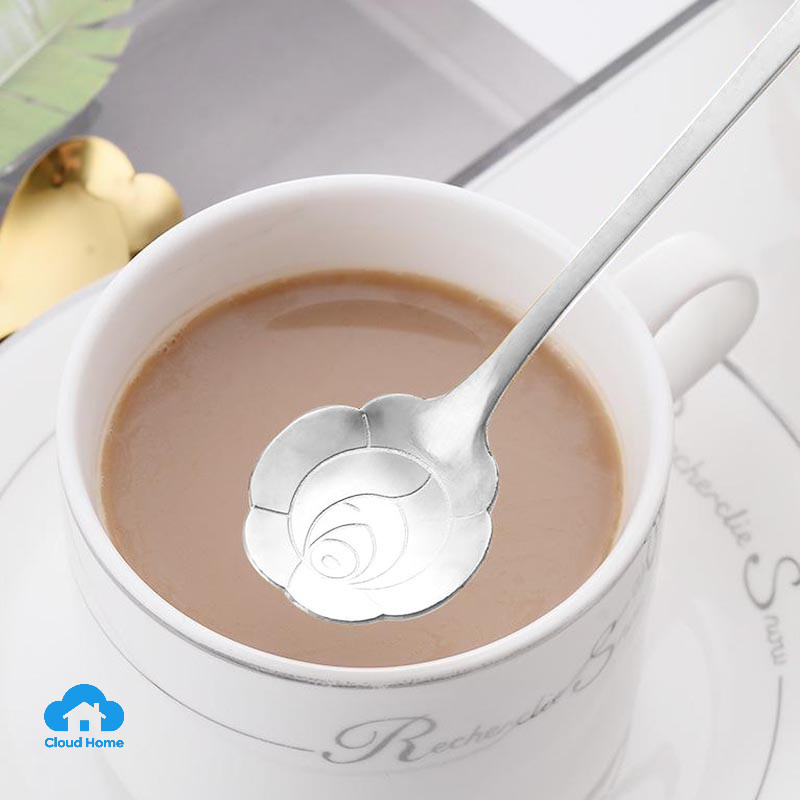🌤️COD🌤️Thìa Pha Cà Phê Thép Không Gỉ Hình HOA Muỗng Pha Trà Ngũ Cốc Decor